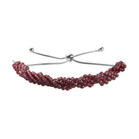 55.50 ctw Orissa Rhodolite Garnet Beads Bracelet in Sterling Silve (9.50 In)