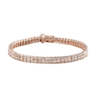 Natural Champagne Diamond Tennis Bracelet in Vermeil Rose Gold Over Sterling Silver (7.25 In) 5.00 ctw