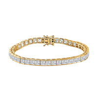 Moissanite VS-EF Tennis Bracelet in Vermeil Yellow Gold Over Sterling Silver (8.00 In) 14.30 Grams 15.00 ctw