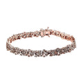 Natural Champagne Diamond 4.00 ctw Bracelet in Vermeil Rose Gold Over Sterling Silver (7.25 In) - Sticky add to cart bar