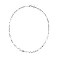 Simulated Diamond Paper Clip Chain Station Necklace 20 Inches in Stainless Steel 10.50 ctw - Sticky add to cart bar