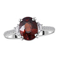 Natural Red Zircon and Natural White Zircon Ring in Platinum Over Sterling Silver (Size 10.0) 3.25 ctw - Sticky add to cart bar