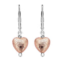 Marvelous Meteorites Lever Back Heart Earrings in Rhodium Over Sterling Silver - Sticky add to cart bar