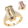 Certified & Appraised Iliana 18K Yellow Gold AAA Turkizite and G-H SI Diamond Ring (Size 7.0) 5.10 ctw - Sticky add to cart bar