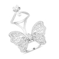 Simulated Diamond Butterfly Moving Ring in Rhodium Over Sterling Silver (Size 10.0) 10.50 Grams 0.75 ctw - Sticky add to cart bar