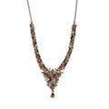 Multi-Tourmaline Floral Spray Necklace 18 Inches in Platinum Over Sterling Silver 17.50 Grams 11.10 ctw - Sticky add to cart bar