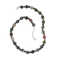 Multi Jasper Beaded Necklace (18-20 Inches) in Rhodium Over Stainless Steel 168.00 ctw | Tarnish-Free, Waterproof, Sweat Proof Jewelry - Sticky add to cart bar