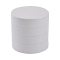 White 360 Degree Rotatable Round Shape 4 Layer Jewelry Organizer with Mirror (3.9"x3.9"x7.7") - Sticky add to cart bar
