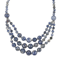 South African Yellow Tiger's Eye Three-Row Necklace 22-24 Inches in Rhodium Over Stainless Steel 279.80 ctw