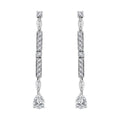 Moissanite 3.00 ctw Dangling Earrings in Platinum Over Sterling Silver - Sticky add to cart bar