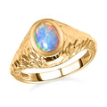 Ethiopian Welo Opal 0.80 ctw Solitaire Ring in 14K Yellow Gold Over Sterling Silver (Size 10.0) - Sticky add to cart bar