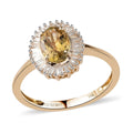 LUXORO 10K Yellow Gold Premium Natural Golden Tanzanite and Diamond Halo Ring 1.00 ctw - Sticky add to cart bar
