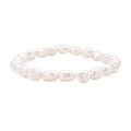 Double Shine White Freshwater Pearl Stretch Bracelet - Sticky add to cart bar