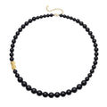 24K Yellow Gold AAAA Black Tourmaline Beaded Feng Shui Pi-xiu Necklace 18-20 Inches 270.00 ctw - Sticky add to cart bar