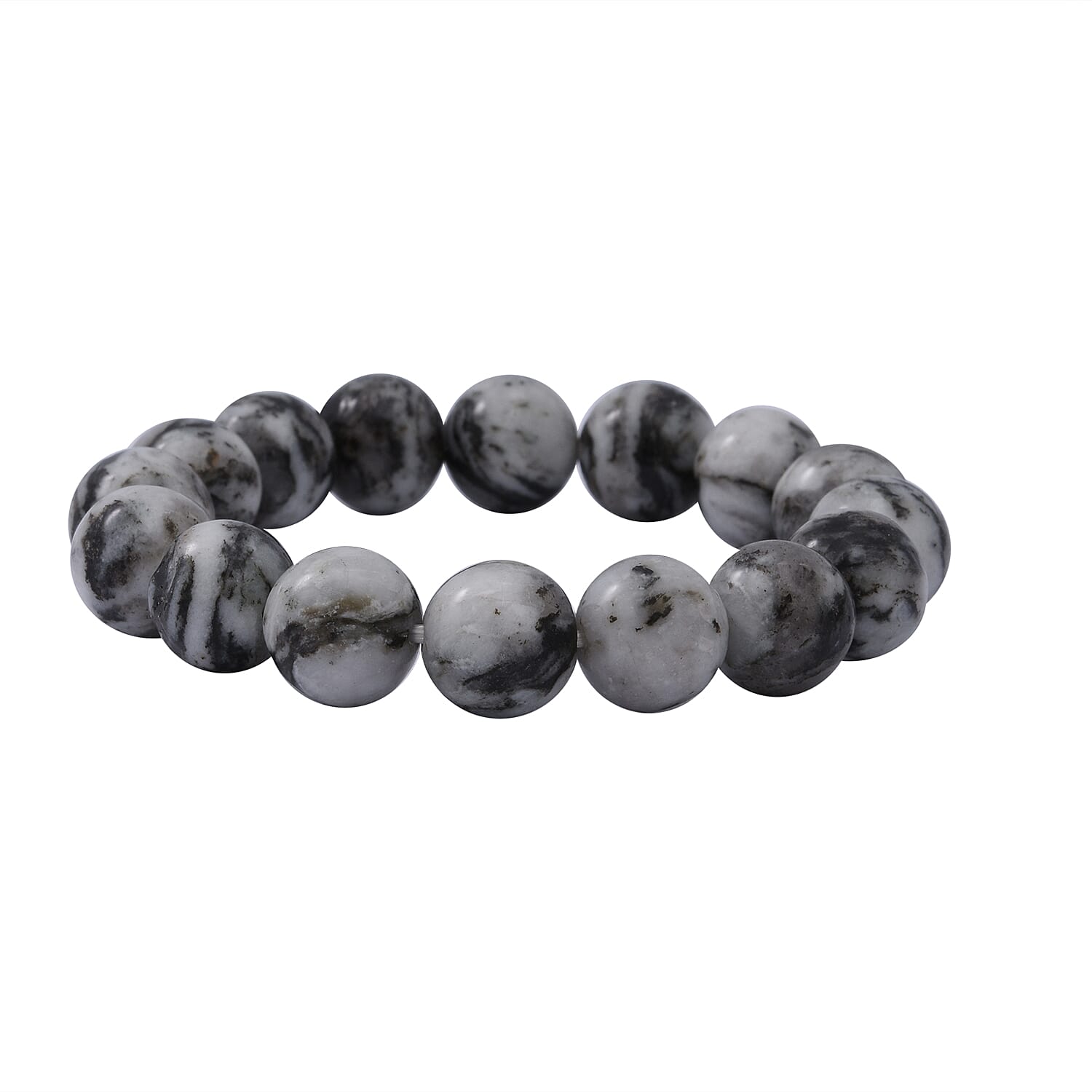 150.00 ctw White Black Quartz Beaded Stretch Bracelet