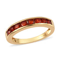Crimson Fire Opal Half Eternity Band Ring in Vermeil Yellow Gold Over Sterling Silver 0.50 ctw - Sticky add to cart bar