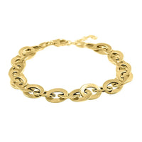 Italian 14K Yellow Gold Mirror Rolo Bracelet, Gold Bracelet, Gold Jewelry 8.2mm  (7.0-8.0 Inch) 3.5 Grams