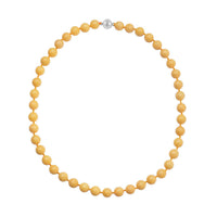 Honey Quartz 10mm Beaded Necklace 20 Inches with Magnetic Clasp in Rhodium Over Sterling Silver 322.50 ctw