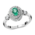 Certified & Appraised 950 Platinum AAAA Paraiba Tourmaline and E-F VS Diamond Double Halo Ring (Size 6.0) 5.40 Grams 0.85 ctw - Sticky add to cart bar