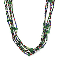 Green Aventurine and Multi Gemstone Beaded Necklace 20 Inches in Platinum Over Copper and Stainless Steel 105.12 ctw