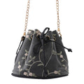 ROYAL SIAMESE Black Color Faux Leather Bucket Bag - Sticky add to cart bar