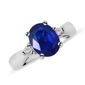 Tanzanian Blue Spinel, Natural White Zircon Ring in Platinum Over Sterling Silver (Size 10.0) 2.25 ctw - Sticky add to cart bar