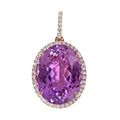 Certified & Appraised Iliana 18K Rose Gold AAA Patroke Kunzite and G-H SI Diamond Halo Pendant without Chain 4 Grams 23.60 ctw - Sticky add to cart bar
