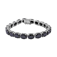 Natural Thai Black Spinel Tennis Bracelet in Platinum Over Sterling Silver (6.50 In) 11.35 Grams 40.85 ctw