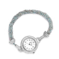 GENOA Miyota Japanese Movement Natural Thai Black Spinel, Natural White Zircon Beaded Multi Strand Bracelet Watch (7.00 In) 71.00 ctw - Sticky add to cart bar