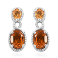 Santa Ana Madeira Citrine and Jalisco Fire Opal Earrings in Platinum Over Sterling Silver 1.50 ctw - Sticky add to cart bar
