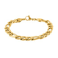 Figaro Bracelet in ION Plated Yellow Gold Stainless Steel (8.50 In) 17.80 Grams - Sticky add to cart bar