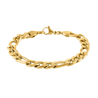 Figaro Bracelet in ION Plated Yellow Gold Stainless Steel (8.50 In) 17.80 Grams