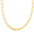Italian 14K Yellow Gold Over Sterling Silver 4.5mm Diamond Cut Paperclip Necklace 16 Inches 11.90 Grams - Sticky add to cart bar