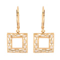 Polki Diamond Square Shape Lever Back Earrings in Vermeil Yellow Gold Over Sterling Silver 0.25 ctw - Sticky add to cart bar