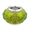 Green Glass Charm in Rhodium Over Sterling Silver - Sticky add to cart bar