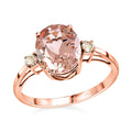 Certified & Appraised LUXORO 14K Rose Gold AAA Marropino Morganite, Diamond (G-H, I1) (0.17 cts) Ring (2.25 g) 3.55 ctw - Sticky add to cart bar
