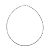 Italian Sterling Silver Round Omega Chain Necklace 16 Inches