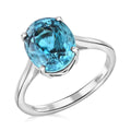 Rhapsody AAAA Cambodian Blue Zircon 6.75 ctw Solitaire Ring in 950 Platinum (Size 10.0) 4.49 Grams - Sticky add to cart bar