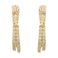 NY Closeout 10K Yellow Gold Natural Yellow Diamond I3 Twisted Inside Out Hoop Earrings 11.2 Grams 3.00 ctw