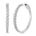 NY Closeout 10K White Gold Diamond Hoop Earrings 7.40 Grams 0.50 ctw - Sticky add to cart bar