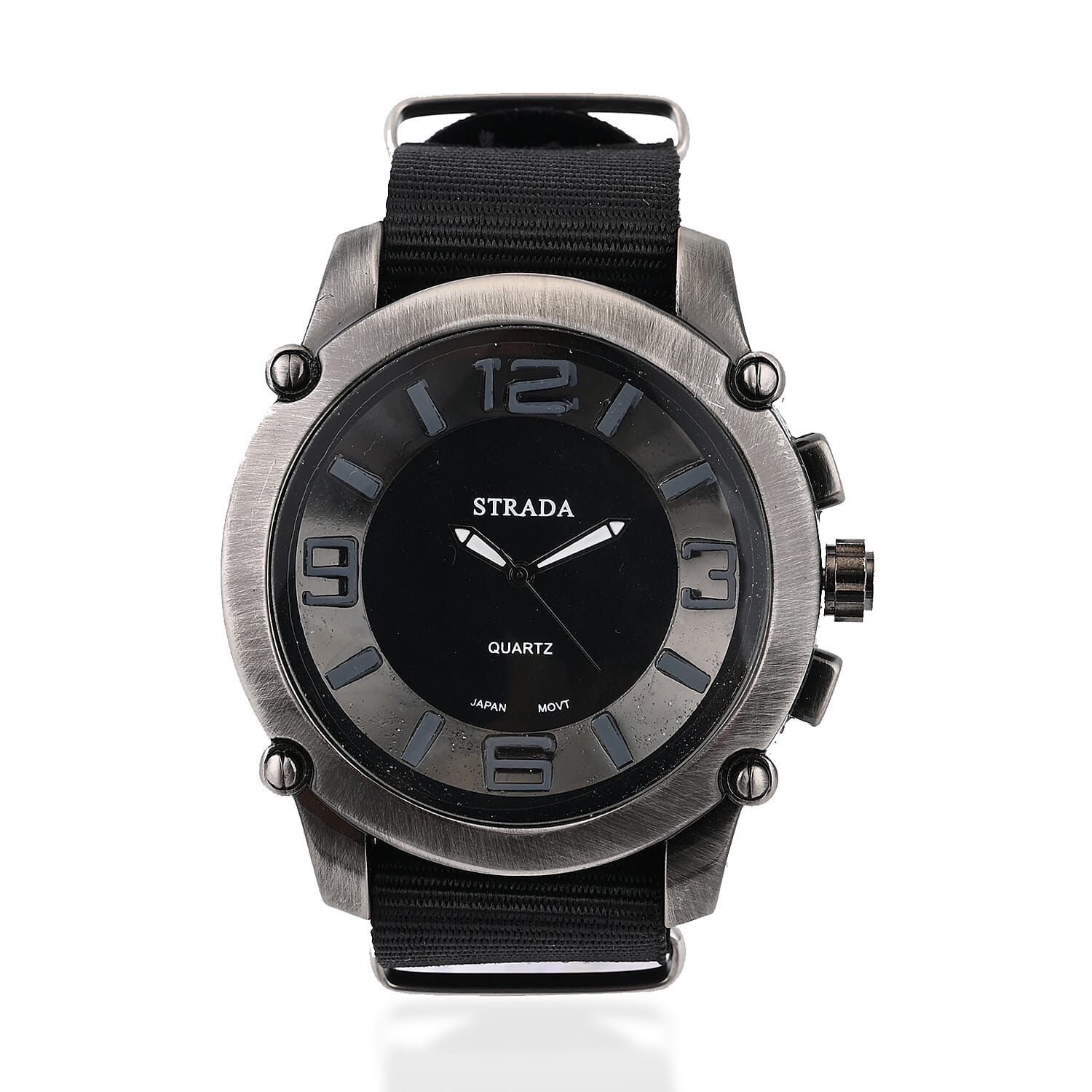 STRADA Japanese Movement Watch with Black Nylon Strap