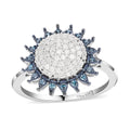 Doorbuster Diamond, Blue Diamond (IR) Cocktail Ring in Platinum Over Sterling Silver (Size 10.0) 0.50 ctw - Sticky add to cart bar