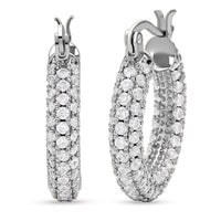 Simulated Diamond Earrings in Platinum Bond