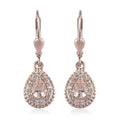 Marropino Morganite and Natural White Zircon Lever Back Earrings in Vermeil Rose Gold Over Sterling Silver 1.35 ctw - Sticky add to cart bar