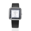 STRADA Moving Black Austrian Japanese Movement Watch with Black Faux Leather Strap - Sticky add to cart bar