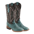 TANNER MARK Turquoise Tooled Saddle Stamp Square Toe Boot 6.5 - Sticky add to cart bar