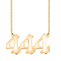 Classic Angel Lucky Number Triple 4 14K YG Over Sterling Silver Necklace 18 Inches 3.70 Grams