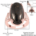 Matrix Silver Shungite Ring in 14K Rose Gold Over Copper with Magnet 6.35 ctw - Sticky add to cart bar