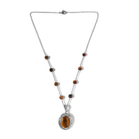 KARIS Lapis Lazuli Necklace 18 Inches in Platinum Bond and Stainless Steel 18.10 ctw
