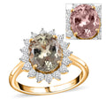 ILIANA 18K Yellow Gold AAA Turkizite, Diamond (G-H, SI) (0.50 cts) Halo Ring (Size 7.0) (3.70 g) 3.75 ctw - Sticky add to cart bar